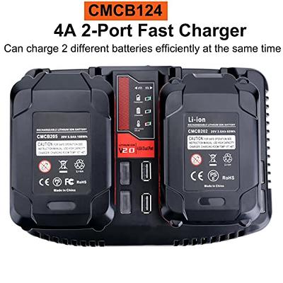 CMCB124 Dual Port V20 Battery Fast Charger Replacement for Craftsman 20V  MAX V20 Battery Lithium CMCB202 CMCB201 CMCB209 CMCB205 CMCB100 CMCB102  CMCB101 - Yahoo Shopping