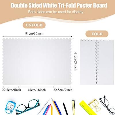 Ctosree 24 Pcs Tri Fold Display Board Presentation 14 x 22 Inch