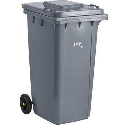 Lavex 48 Qt. / 12 Gallon Gray Rectangular Step-On Trash Can