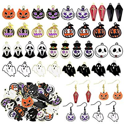 JOICEE 36pcs Halloween Charms Pendants，Gold&Black Plated Enamel Ghost  Pumpkin Clown Cat Charms with 40pcs Earring Hook for Hallowen DIY Earring Jewelry  Making - Yahoo Shopping