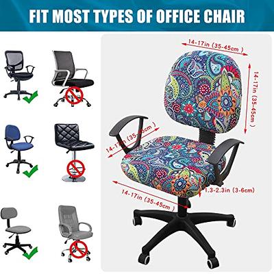 smiry Stretch Jacquard Office Computer Chair Seat Covers, Removable  Washable Anti-dust Desk Chair Seat Cushion Protectors - Black