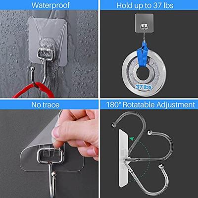 4 Pcs Reusable Sticker Hooks Damage Free Wall Hanger Waterproof