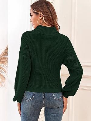 ASOS DESIGN Curve ribbed turtleneck sweater in dark green metallic yarn