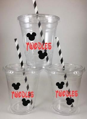 Christmas Santa Party Cups Kids Table Cup Lids/Straws Disposable