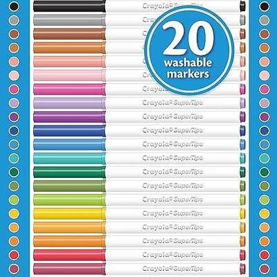 Crayola 588106 Washable Super Tips Markers, Assorted, 20/Set