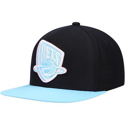 Men's Brooklyn Nets Mitchell & Ness Black/Light Blue Pastel Snapback Hat