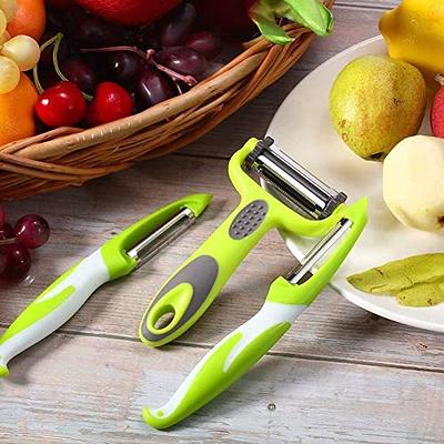 Peeler For Kitchen Multifunction Peelers 2-in-1,Julienne Peeler+Serrated  Peeler,Apple Peeler Vegetable Peeler Carrot Potato Fruit Slicer Anti-slip