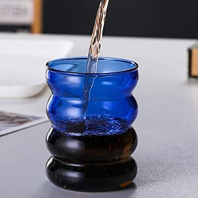 2pcs/set Glass Cup, Creative Structured Clear Water Cup For