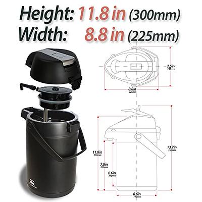 101 Oz (3.0L) Airpot Coffee Carafe with Pump, Stainless Steel Double-wall  Insulated Vacuum Thermal Hot Coffee Dispenser, 12 Hour Heat 24 Hour Cold  Retention, Matte Black-PortableAnd - Yahoo Shopping