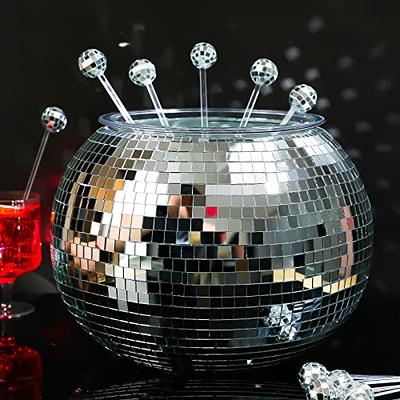 Disco Balls Cocktail Stirrers Plastic Round Swizzle Sticks Cake Pops Mirror  Ball Coffee Beverage Stirrers For Home Bar Coffee Shop