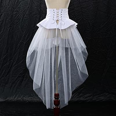 Steampunk Women's Tulle Skirts Waist Belt Gothic Outfits Ruffles