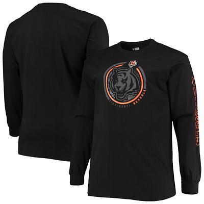 Men's Nike Heathered Black/Heathered Orange Cincinnati Bengals Color Block  Team Name T-Shirt