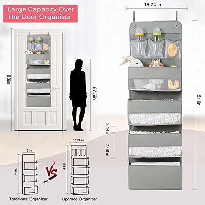 Yecaye 1 Pack Over Door Hanging Organizer 5 Pockets Wall Closet Hanging  Storage Shelves for Baby Nursery Bathroom, Gray