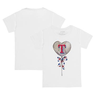 Lids Texas Rangers Tiny Turnip Women's Baseball Tie T-Shirt