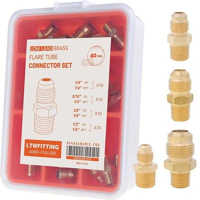 LTWFITTING Brass 1/4-Inch OD x 1/2-Inch Female NPT Compression Connector  Fitting(Pack of 5)