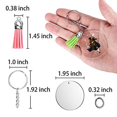 120 pcs Acrylic Keychain Blank with Key Rings: Tassels Key Chain