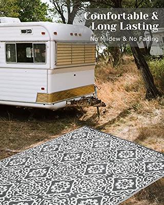 Reversible Outdoor Rugs for Patio Clearance 5x8 Ft Waterproof Large Plastic  Straw Area Rug Non-Slip Portable Carpet Floor Mats for RV Camping Deck