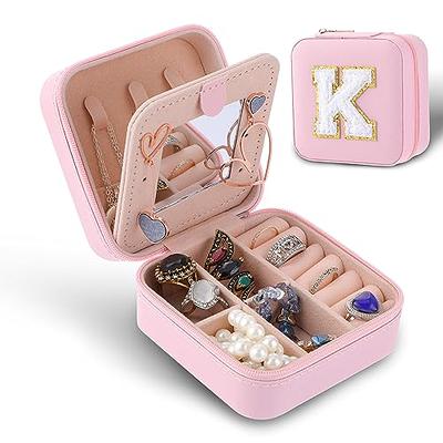 Mirrored Travel Jewelry Box Organizer Display Storage Case for Rings  Earrings Necklace Makeup Storage Case for Women Girls - Zen Merchandiser