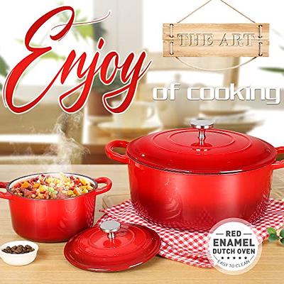 Crockpot 5qt Dutch Oven - Cast Iron, Enameled - Red