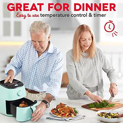 DASH Compact Air Fryer Oven Cooker with Temperature Control, Non-stick Fry  Basket, Recipe Guide + Auto Shut off Feature, 2 Quart - Aqua