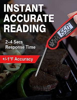  Meat Thermometer Digital for Cooking and Grilling, Collapsible  Probe, with Magnet, Calibration, Backlight Waterproof Food Thermometer,  Instant Read Thermometer for Kitchen, Meat, Steak, Turkey : Home & Kitchen
