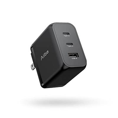 Aiibe USB C Charger 65W 3-Port PD 3.0 Fast Charger 65W GaN Wall Charger USB