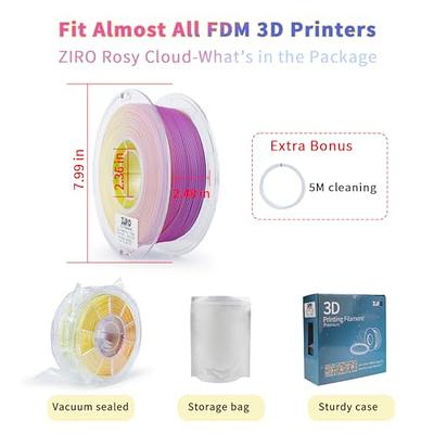 ZIRO PLA Filament Matte, Multicolors 3D Printer Filament, Tri-Colors 3-in-1  Chrome Coextrusion, Magic Three-Color PLA, Fit Most FDM 3D Printers,1KG/2.2lb  Spool, Rosy Cloud (Matte) - Yahoo Shopping