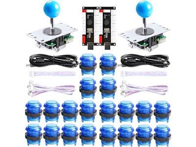 Fosiya 4 Player LED Arcade Kit Ellipse Oval Style Joystick USB