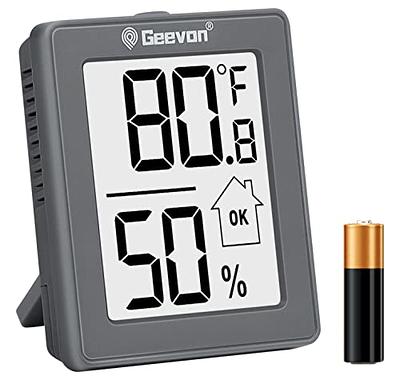 Geevon Digital Hygrometer Indoor Thermometer Room Humidity Gauge with Battery,temperature Humidity Meter Indicator for Home, Office, Greenhouse, Mini