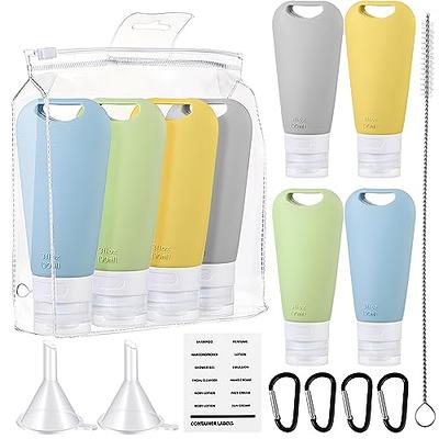 Kitchen GIMS Product Image Clear Plastic Empty Squeeze Bottles 5 Pack 3.4oz/100ml  with Flip Cap & Product Image Clear TSA Approved Toiletry Bag 4 Pack Small  Cosmetic Bag Travel Toiletry Bag 