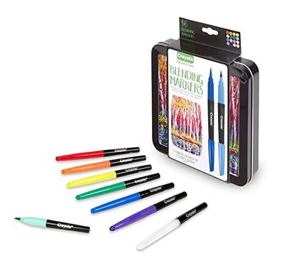 Crayola Blending Marker Kit with Decorative Case, 14 Vibrant Colors & 2  Colorless Blending Markers - Yahoo Shopping