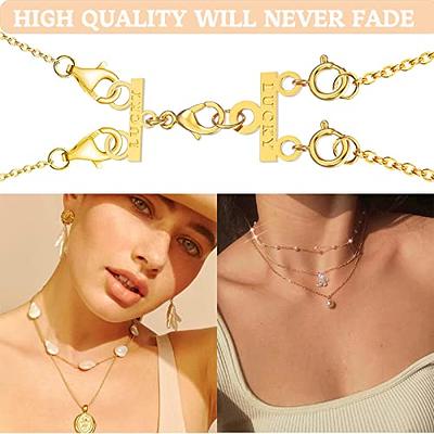  OHINGLT Magnetic Necklace Clasps and Closures,Gold and Silver  Plated Jewelry Clasps Converters for Bracelet Necklaces Chain