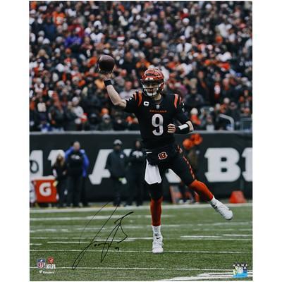 Joe Burrow Cincinnati Bengals Autographed 8 x 10 Running in White Jersey Photograph