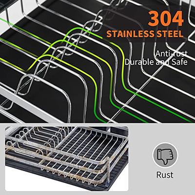 SuperOrganize Dish Drying Rack, Dish Rack with Drainboard, Kitchen Dish  Drying Rack with Rotatable Swivel Spout and Utensil Holder, Stainless Steel  Expandable Dish Drainer - Silver - Yahoo Shopping