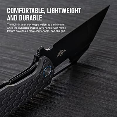 SHOOZIZ HAN312 Pocket Knife Folding Knife for EDC, 3.38 DC53 Steel Blade  G10 Handle Folding knife