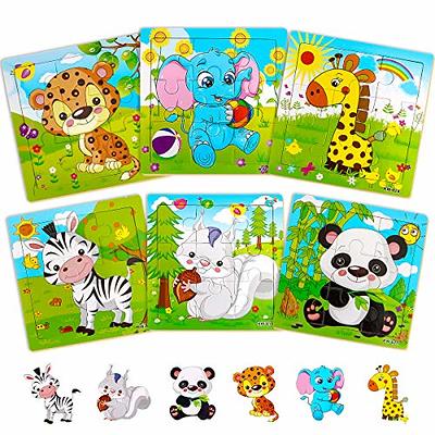 3-Pack Wooden Toddler Puzzles | Educational Toys for 2-4 Year Olds