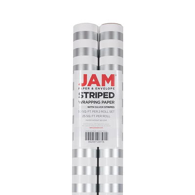 Jam Gift Wrapping Paper, White Glitter, 25 Sq ft, Rolls Sold Individually