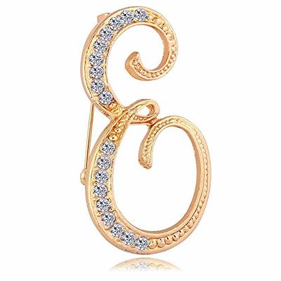 ETHOON Letter Brooch Pins Initial Rhinestone Brooch for Women Crafts Gold E  - Yahoo Shopping