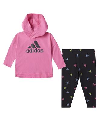 adidas Baby Girls Hooded T Shirt and Printed Leggings, 2 Piece Set - Pink  Fusion - Yahoo Shopping