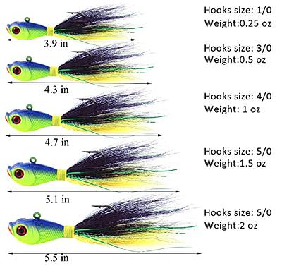 Bucktail Jigs Saltwater Fluke Lures Bucktail Hair Jig Fishing Lure  Saltwater Freshwater Surf Fishing Lures for Bass Flounder Fluke Striper  Bluefish Halibut Redfish Snook 1/4oz 1/2oz 1 oz 1 1/2oz 2 oz - Yahoo  Shopping