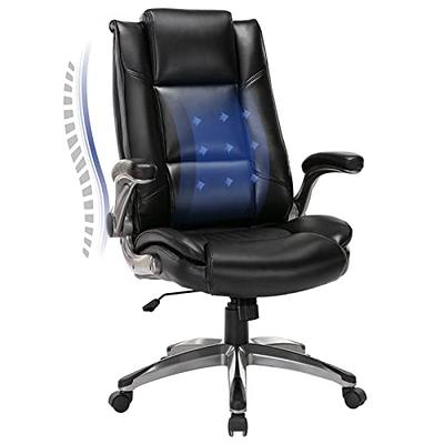 Homestock White High Back Executive Premium Faux Leather Office Chair with Back Support, Armrest and Lumbar Support