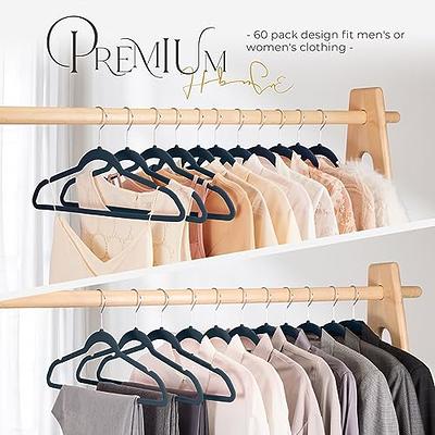 House Day Navy Velvet Hangers 60 Pack, Non-Slip Felt, Heavy Duty Coat & Suit Hangers, Size: 60pk, Blue