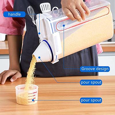 Portable Plastic Cereal Dispenser Storage Box Kitchen Food Grain Rice  Container