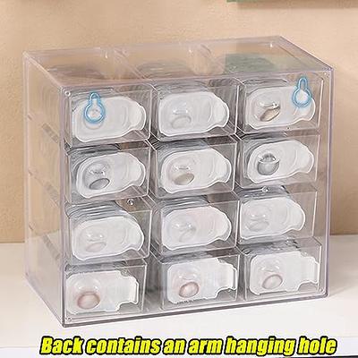 MUQING Daily Contact Lens Case Storage Box, 12 Grids Large Capacity Daily  Eye Contact Colored Lenses Organizer Bin, Easy Hang up Clear Plastic Box  for All Brand Cosmetic Contact Lens Cases 