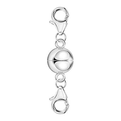 Qulltk Lobster Clasp 925 Sterling Silver Double Lobster Claw  Clasps,Necklace Extender Suitable for Bracelet Necklace Clasps and Closures  (Made in