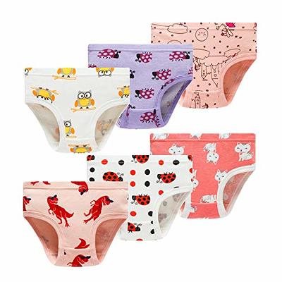 Winging Day Little Girls 100% Cotton Panties Cute Prints Underwear Size 6