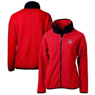 Women's San Francisco 49ers Cutter & Buck Scarlet Throwback Logo Mainsail  Basic Sweater Knit Fleece Full-Zip Vest