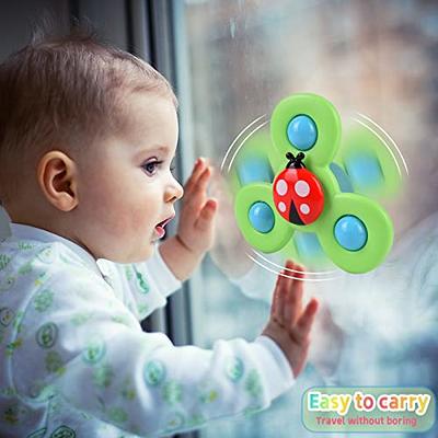 Suction Cup Spinner Toys - Baby Montessori Sensory Educational Learning Toy  - Infant Bath Travel Activities Fidget Toy - Toddler Newborn Gifts for 6 9