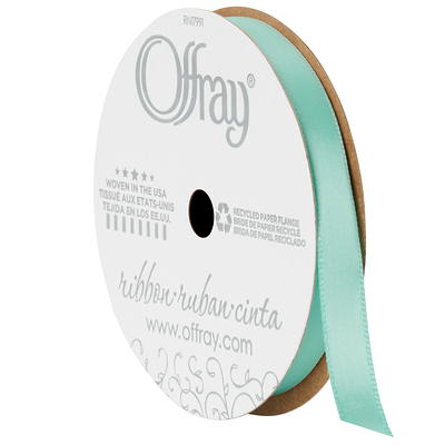 Offray Single Face Satin Ribbon 3/8x18' Red.