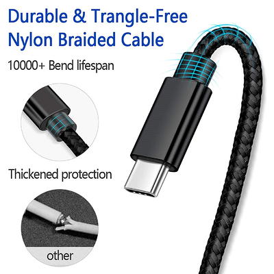 Type C Charger 10 ft, USB C Cable Fast Charger, Nylon Braided Long USB C  Charger Cord, Phone Charger